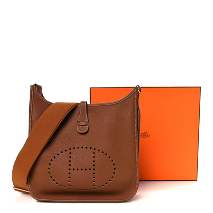 Hermes Taurillon Clemence Evelyne III PM Gold 12 of 12