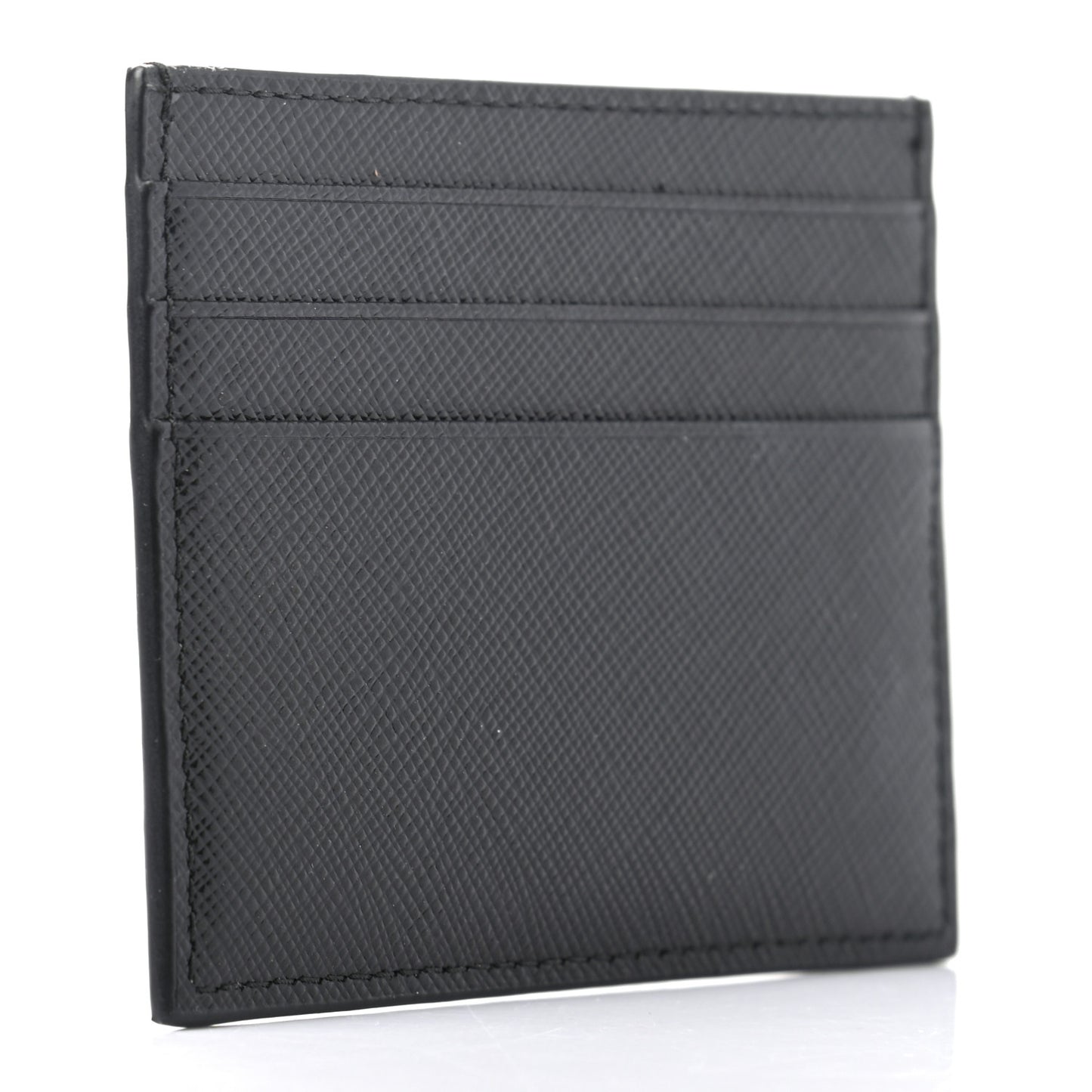 Saffiano Metal Card Holder Black