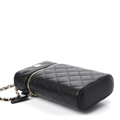 Chanel Caviar Quilted Phone Holder With Chain Black 4 of 11