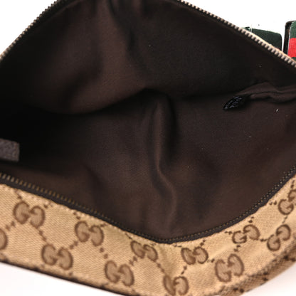 Gucci GG Monogram Web Double Pocket Belt Bag Dark Brown 5 of 10