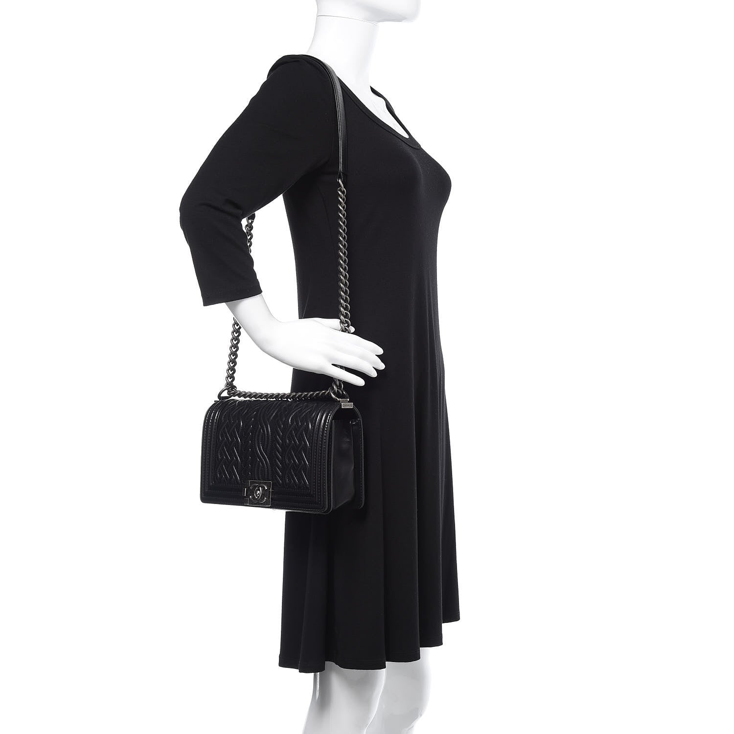 Chanel Lambskin Medium Celtic Boy Flap Black 2 of 18