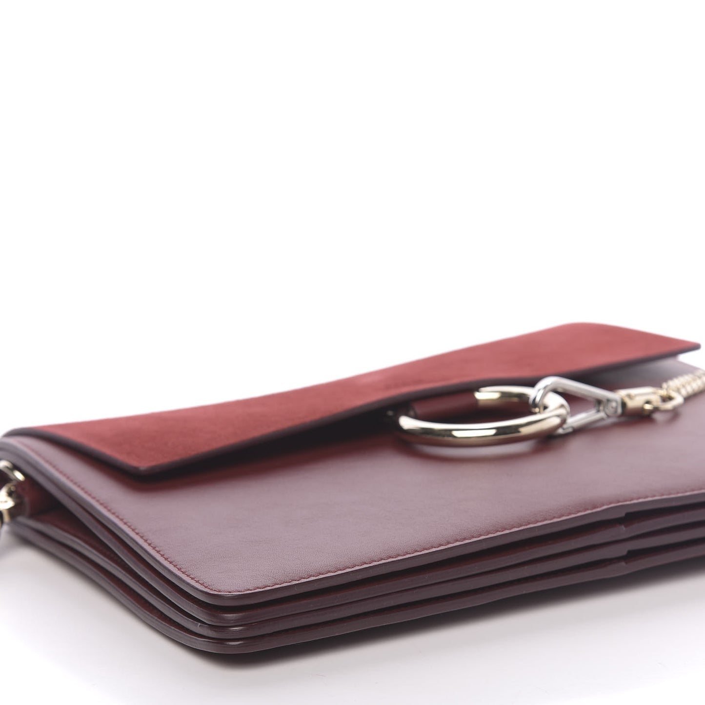 Calfskin Suede Medium Faye Shoulder Bag Plum Purple
