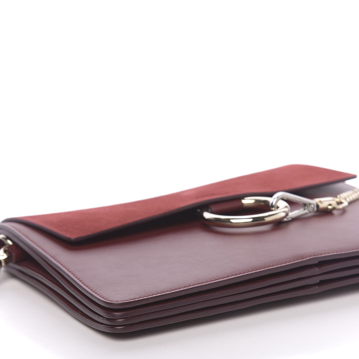 Chloe Calfskin Suede Medium Faye Shoulder Bag Plum Purple 7 of 10