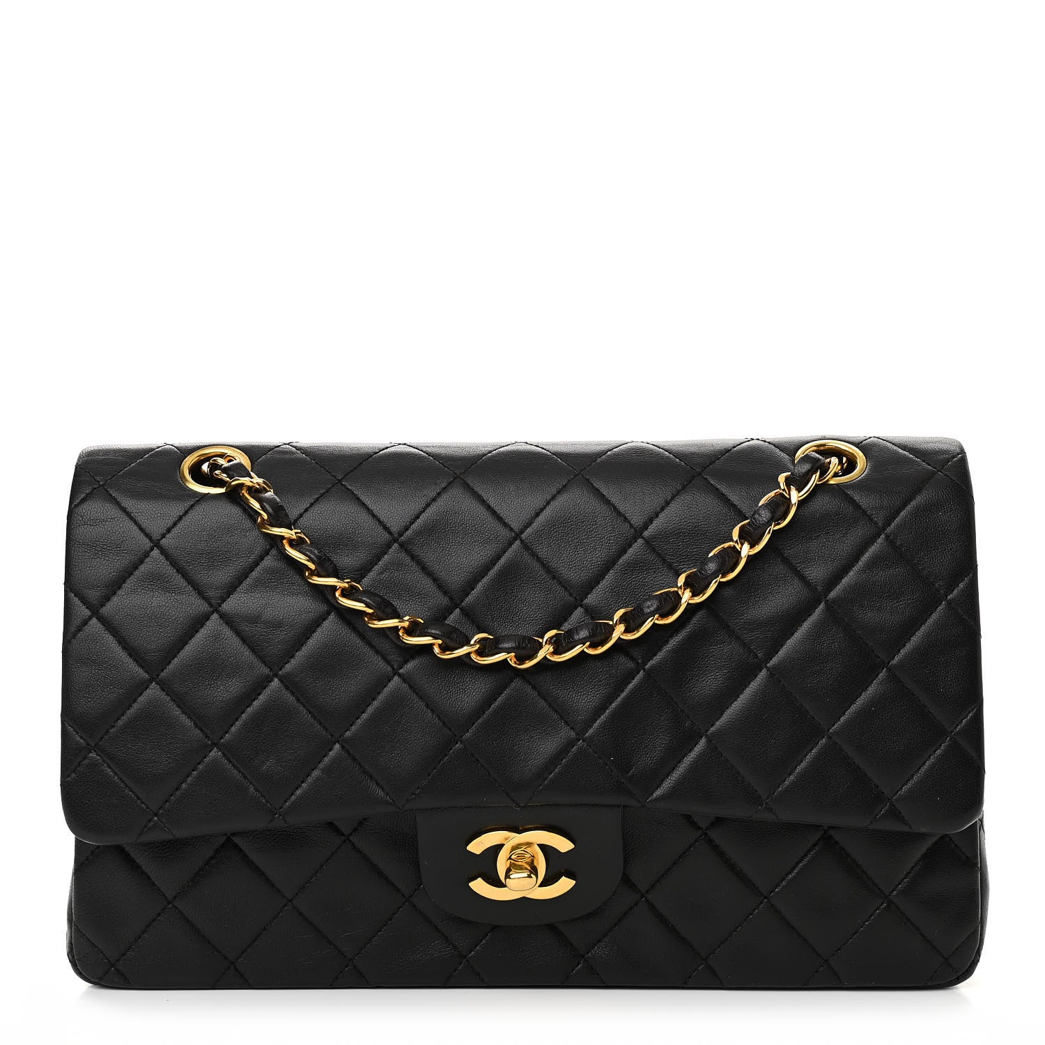 Chanel Lambskin Quilted Medium Double Flap Black 1 of 13