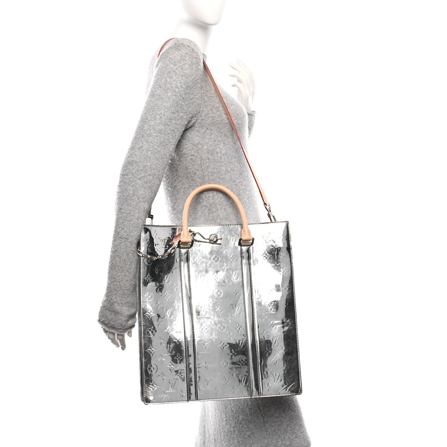 Louis Vuitton Monogram Mirror Sac Plat NM Silver 4 of 17