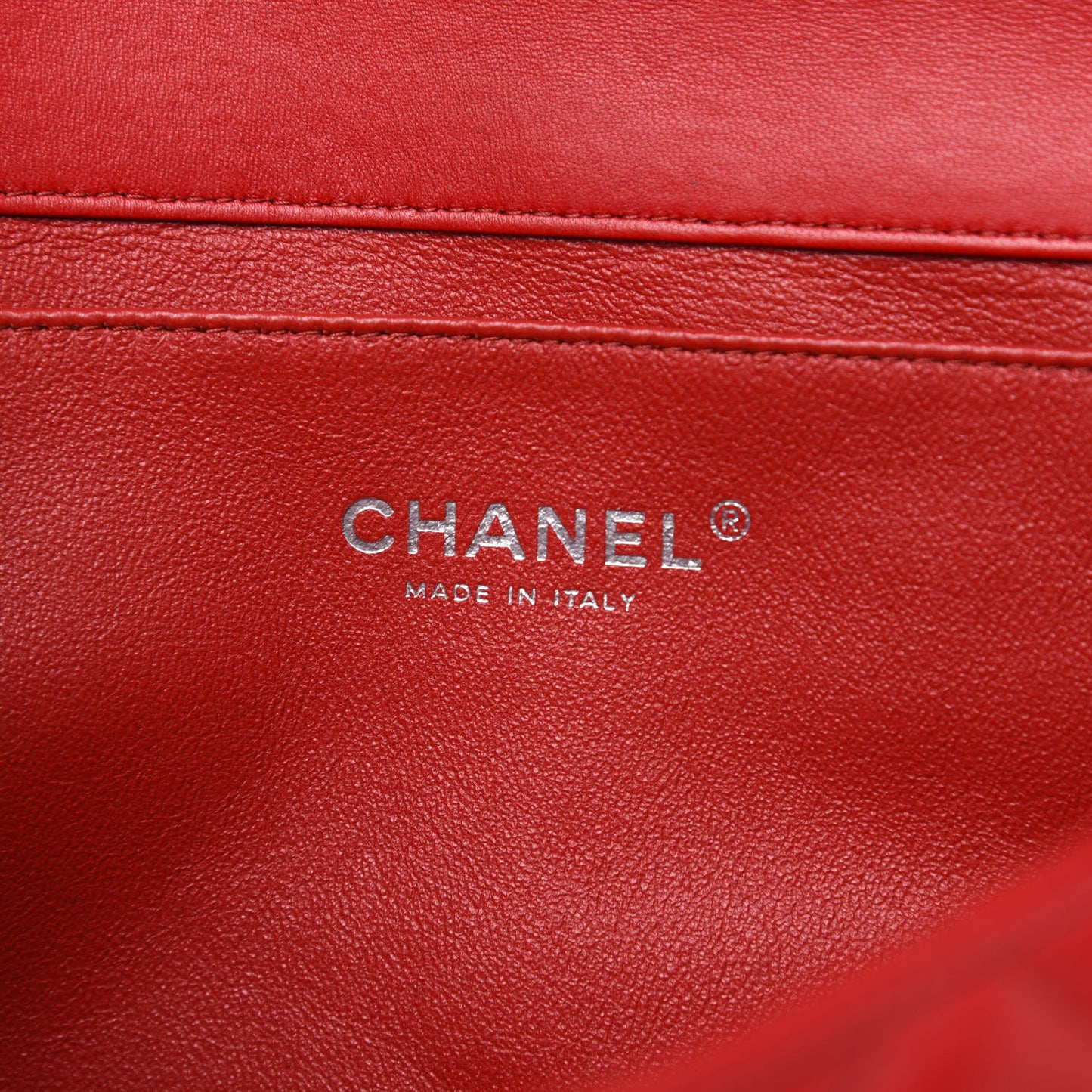 Lambskin Quilted Clutch With Chain Flap Red