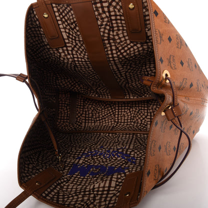 MCM Visetos Large Liz Reversible Shopper Tote Cognac 6 of 10