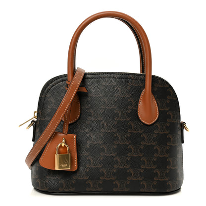 Celine Canvas Calfskin Triomphe Teen Honorine Bag Tan 1 of 10