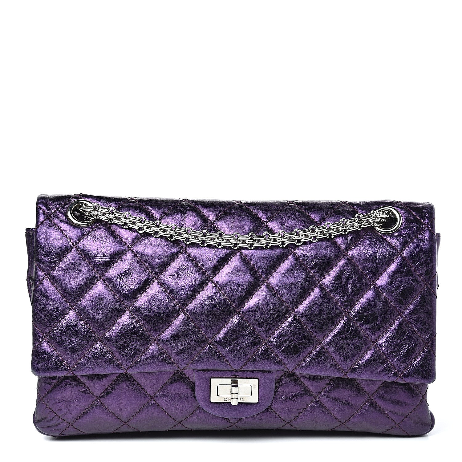 Chanel Metallic Calfskin Quilted 2.55 Reissue 226 Flap Violet 1 of 11