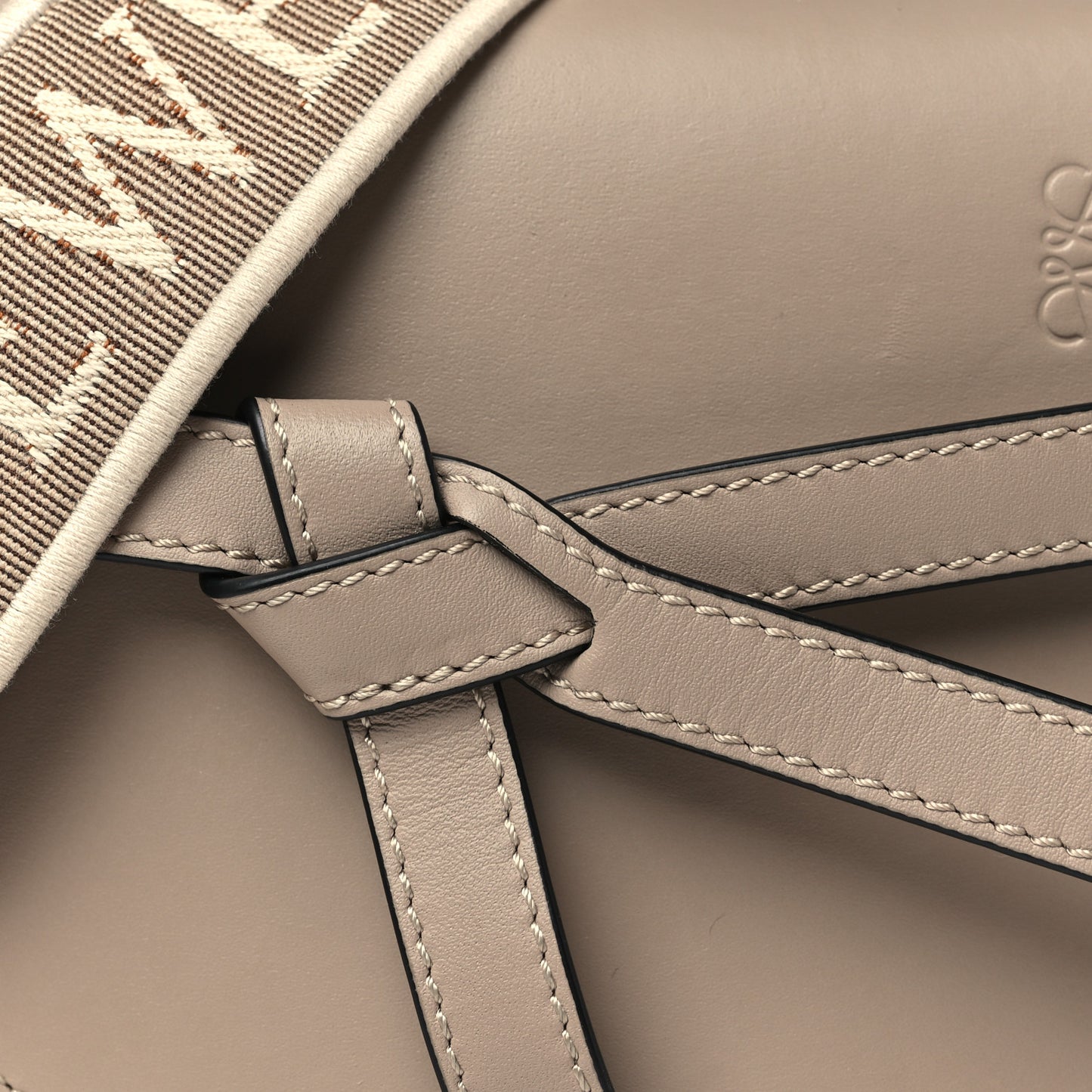 Calfskin Jacquard Mini Gate Dual Bag Sand