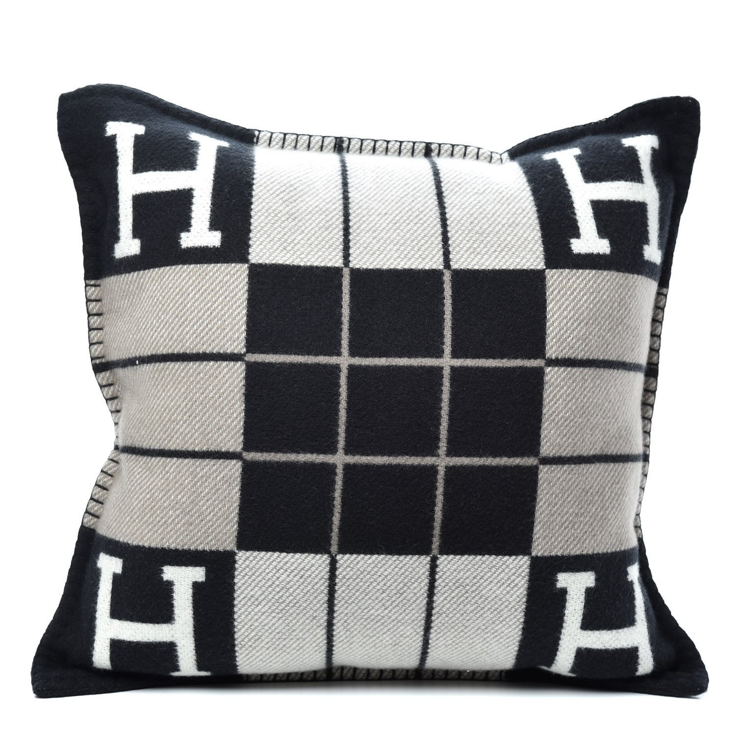 Wool Cashmere Avalon III Pillow PM Ecru Black