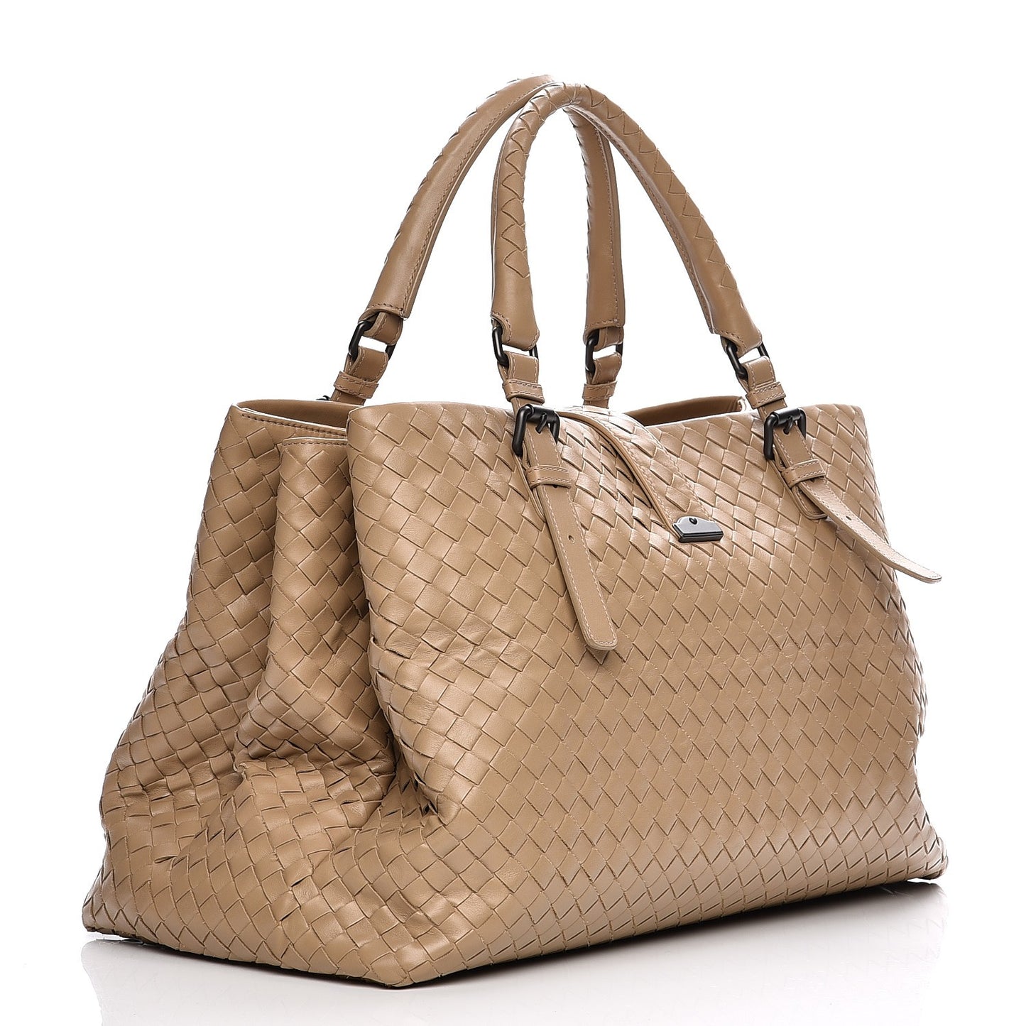 Light Calf Intrecciato Medium Roma Walnut