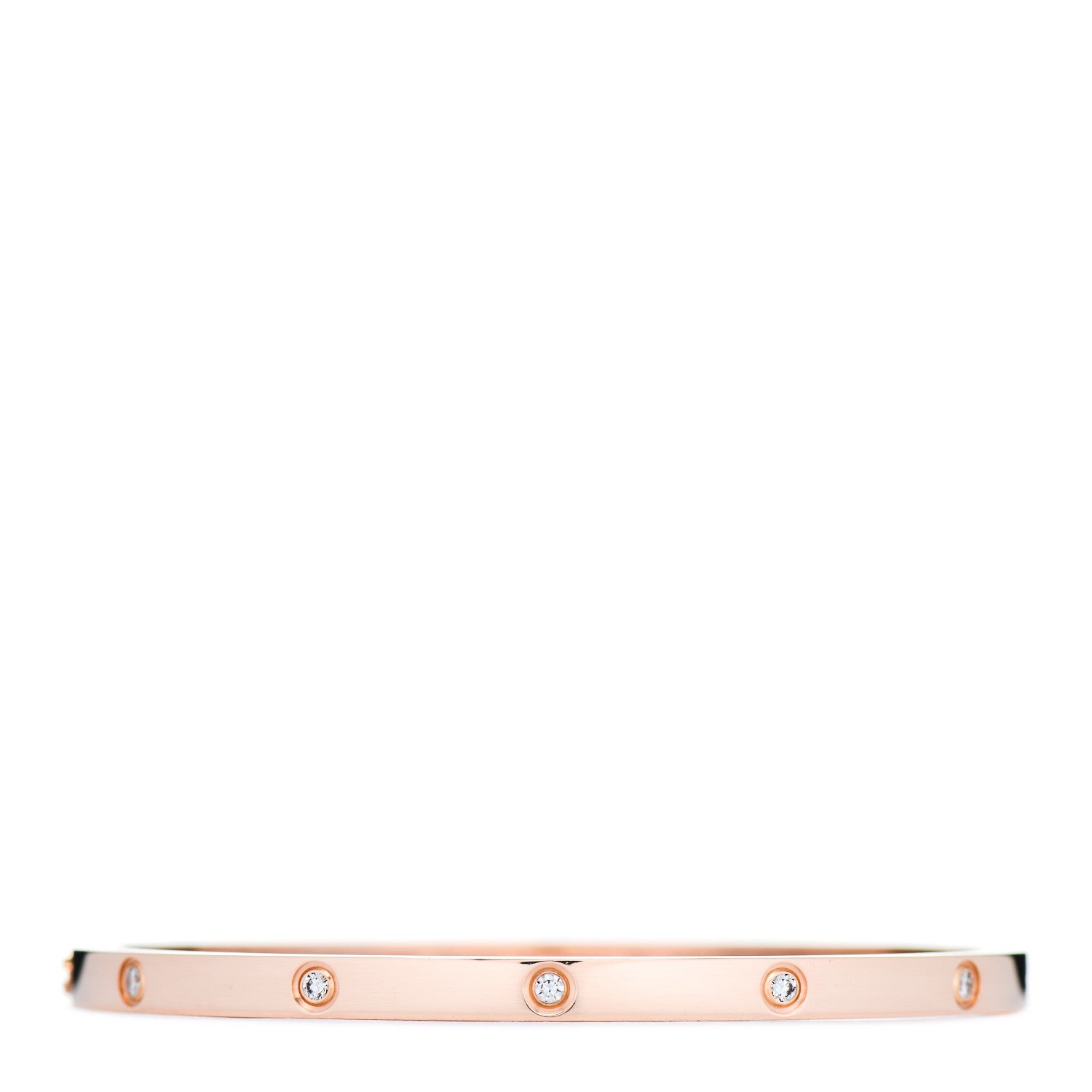 Cartier 18K Pink Gold 10 Diamond Small LOVE Bracelet 16 1 of 5