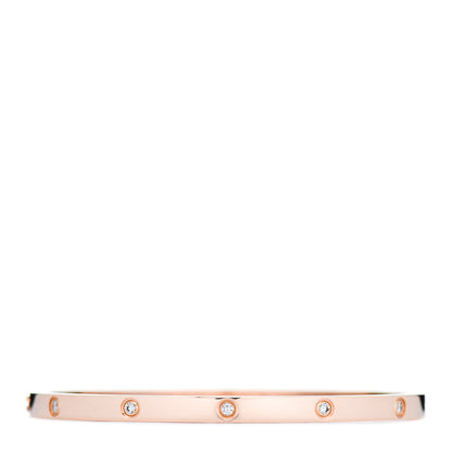 Cartier 18K Pink Gold 10 Diamond Small LOVE Bracelet 16 1 of 5