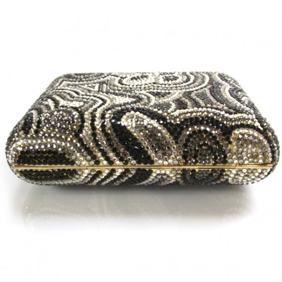 Swarovski Crystal Paisley Minaudiere Clutch Gold