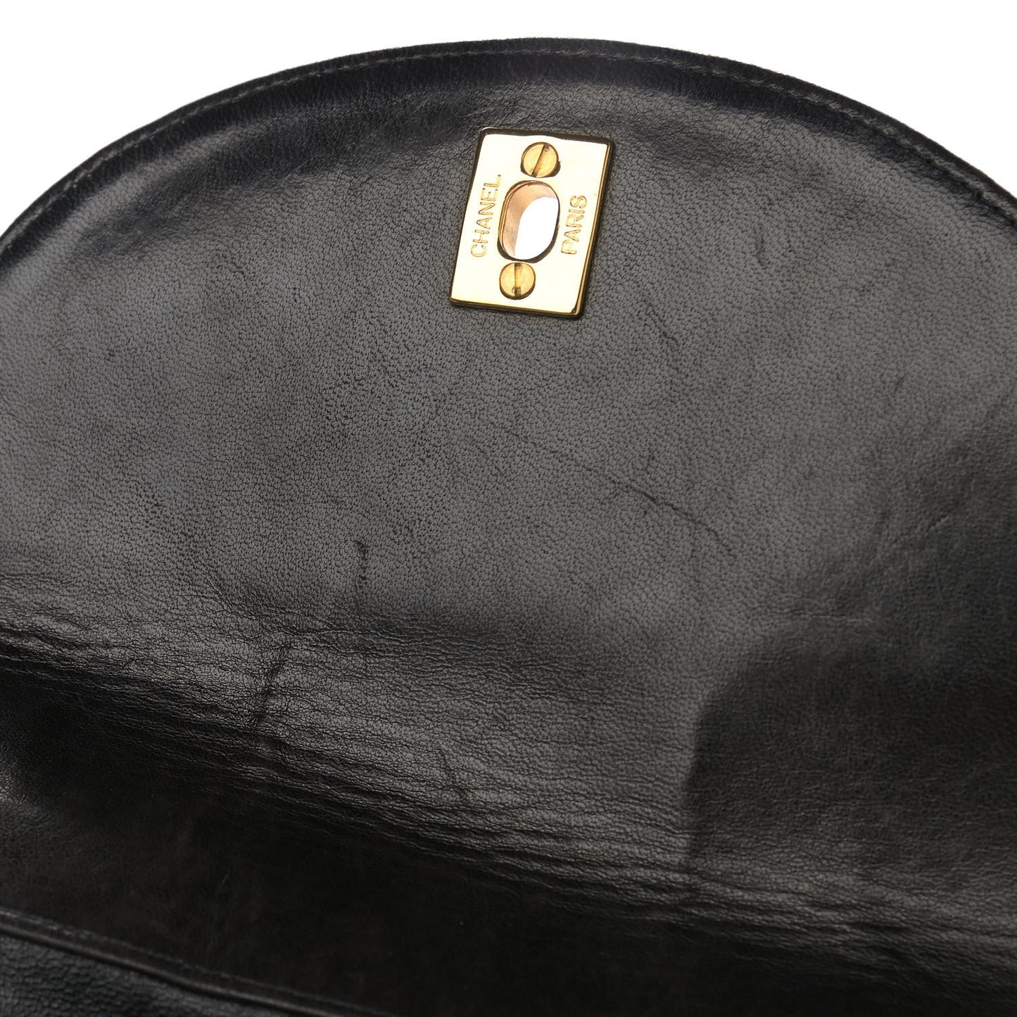 Lambskin Quilted Drawstring Backpack Black