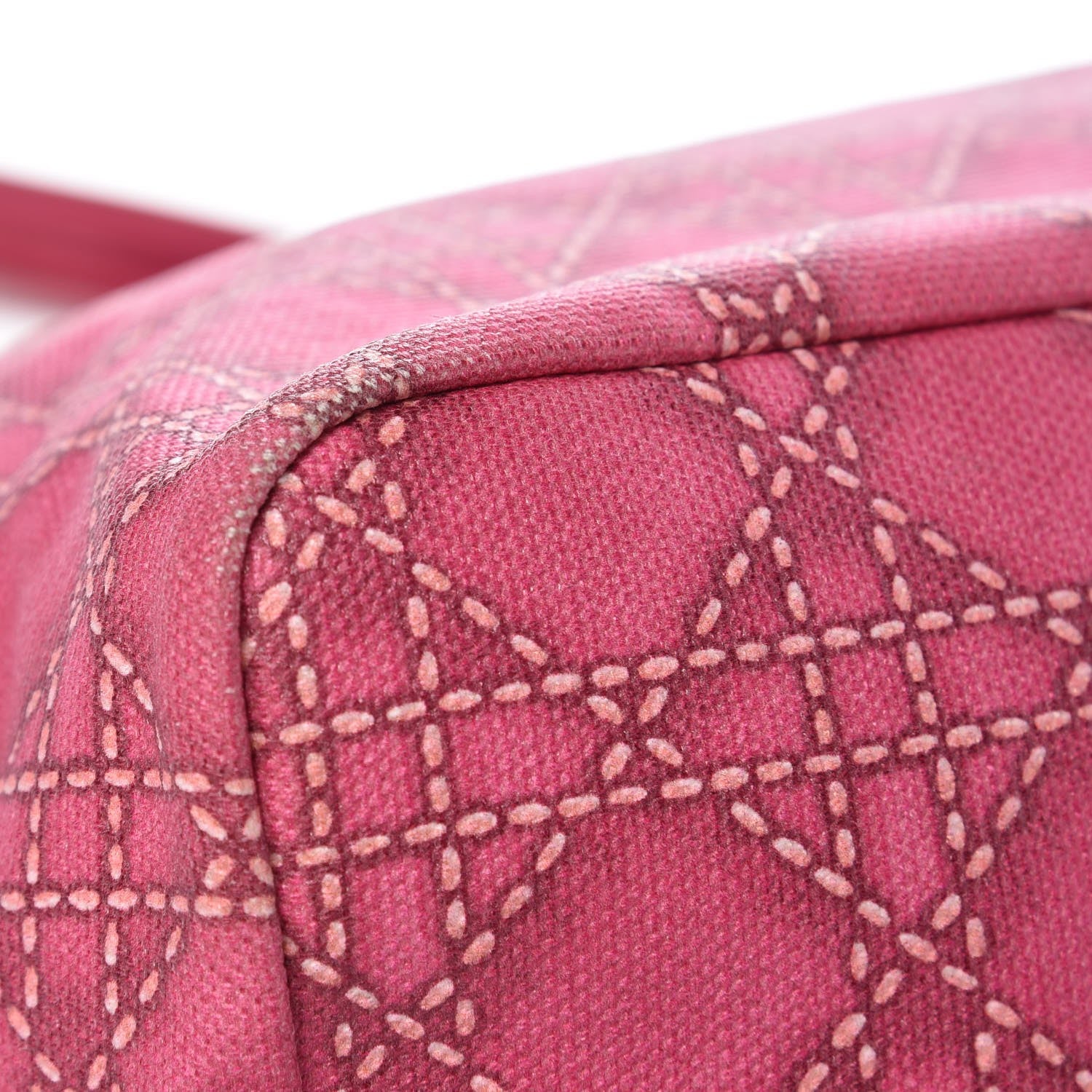 Christian Dior Coated Canvas Cannage Print Cherie Tote Pink 9 of 12