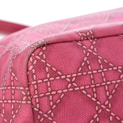 Christian Dior Coated Canvas Cannage Print Cherie Tote Pink 9 of 12