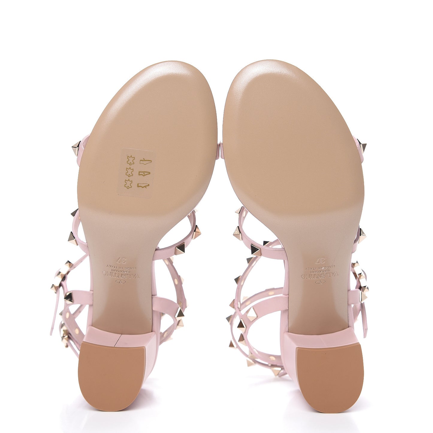 Calfskin Rockstud 60mm City Sandals 37 Water Rose