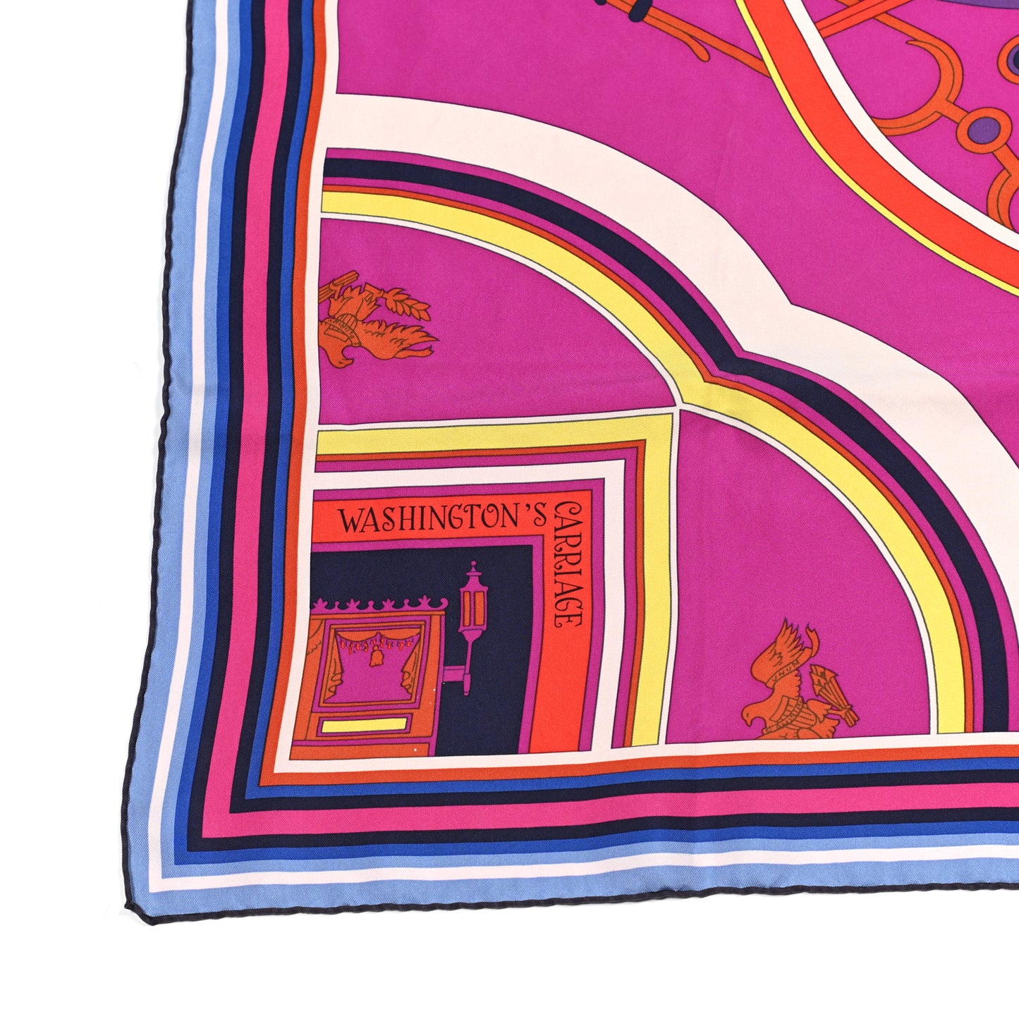 Silk Washingtons Carriage Scarf 90 Fuchsia Rose Vif