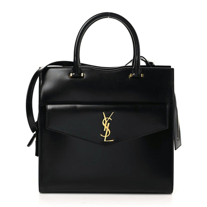 Saint Laurent Shiny Calfskin Large Uptown Tote Black 1 of 8