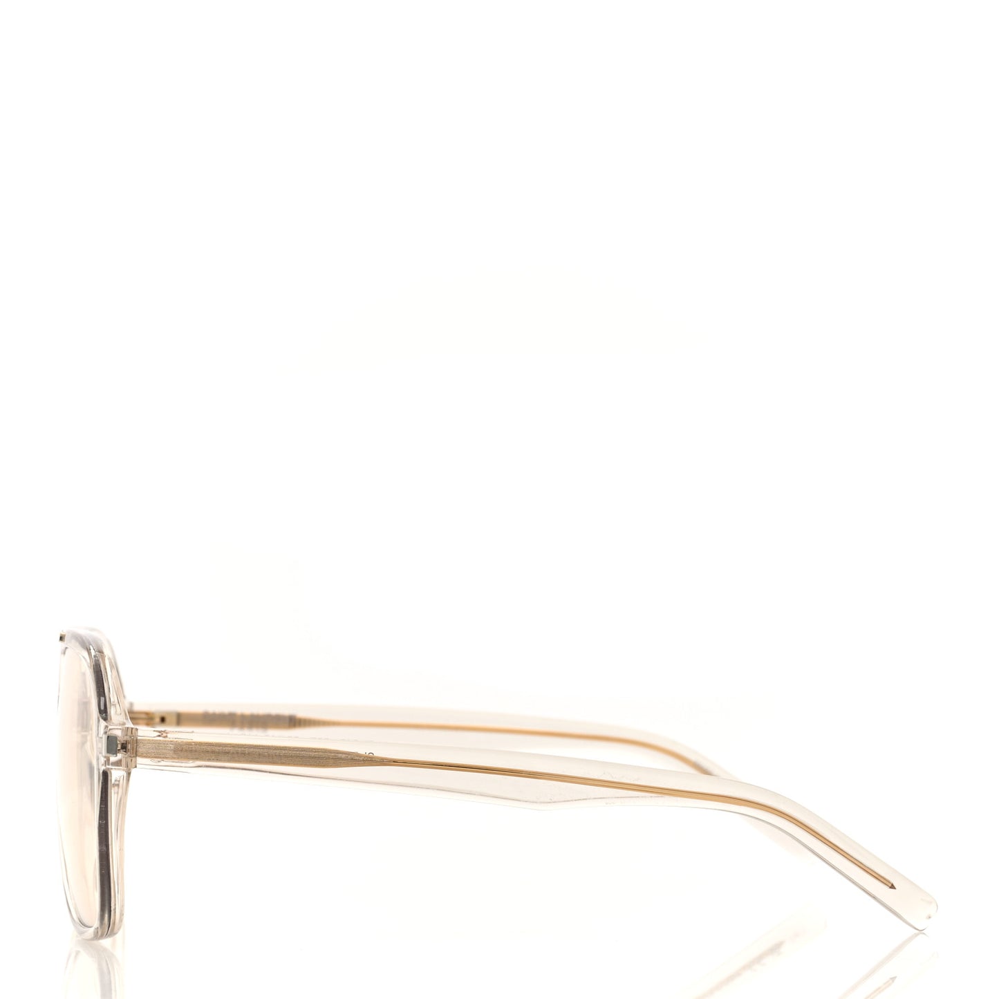 Acetate Geometric Aviator Sunglasses SL 545 Transparent Cream Light Gold