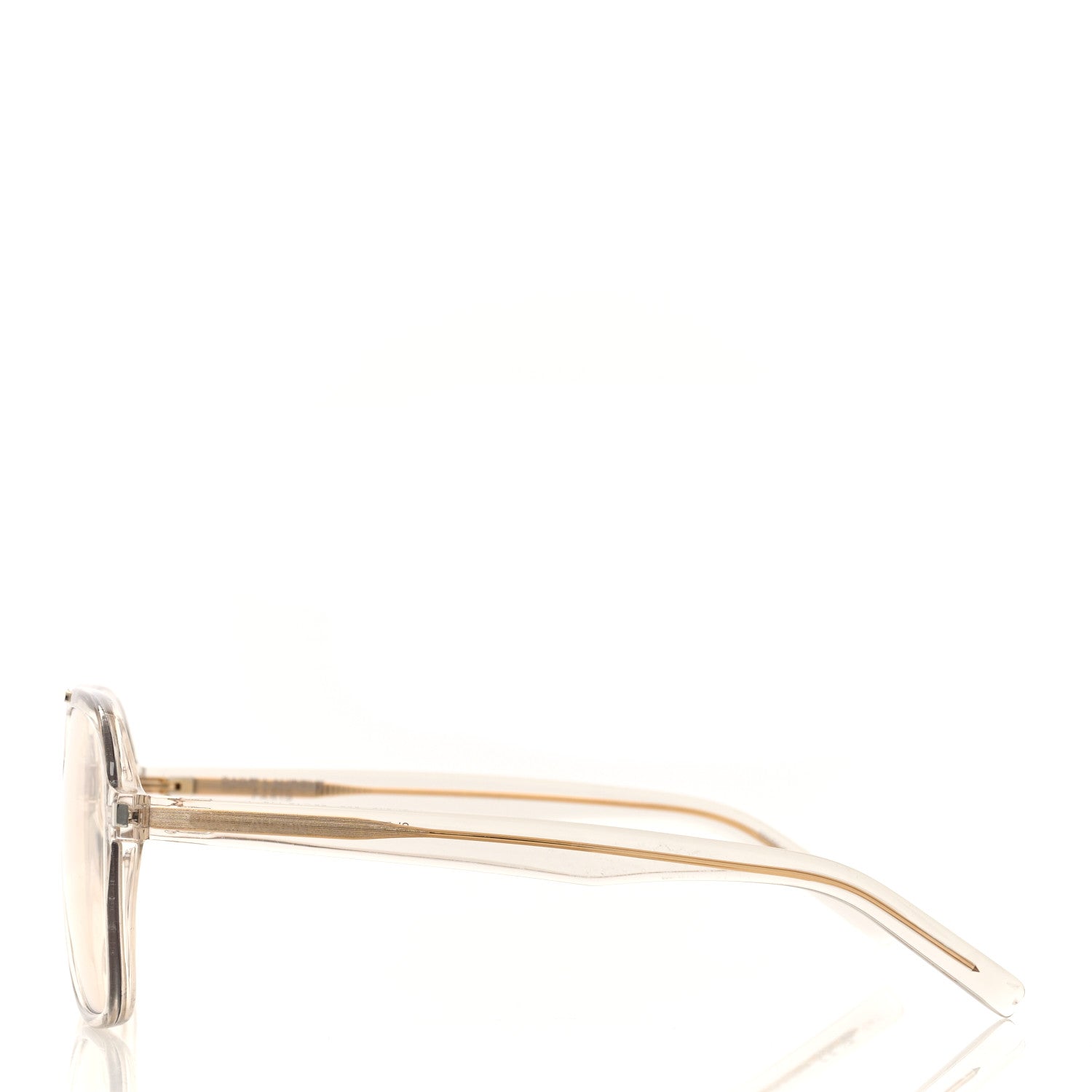 Saint Laurent Acetate Geometric Aviator Sunglasses SL 545 Transparent Cream Light Gold 3 of 7