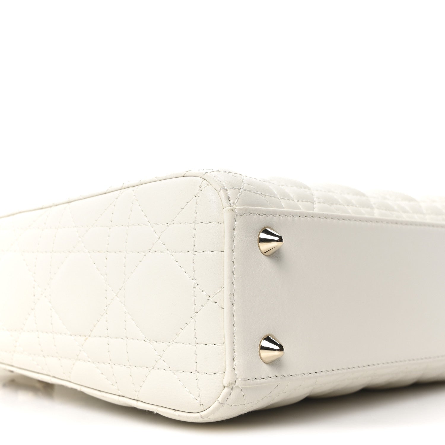 Christian Dior Lambskin Cannage Small My ABCDior Lady Dior White 9 of 10