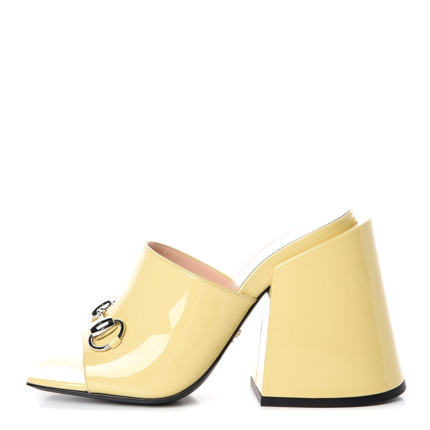 Patent Lexi Horsebit High-Heel Slide Sandals 37 Burro