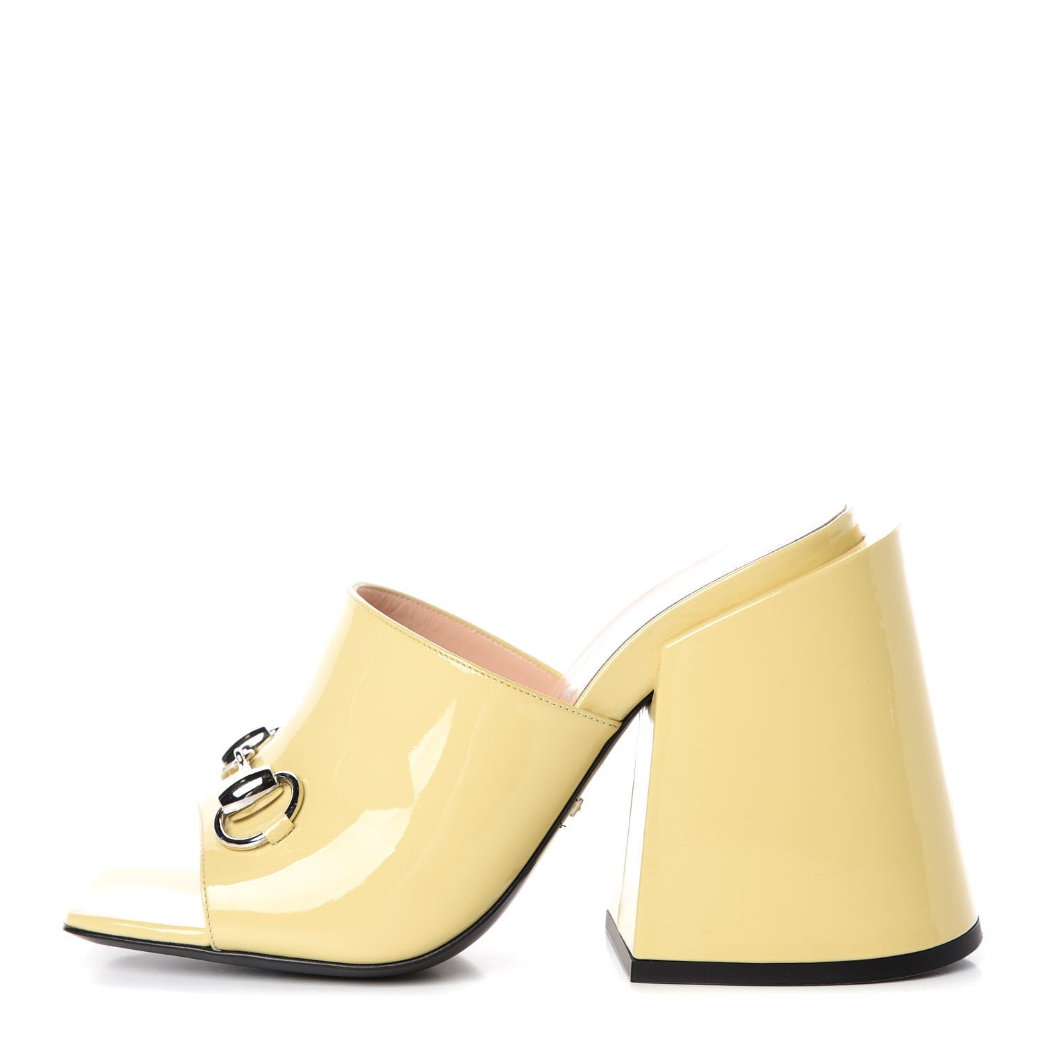 Gucci Patent Lexi Horsebit High-Heel Slide Sandals 37 Burro 1 of 12