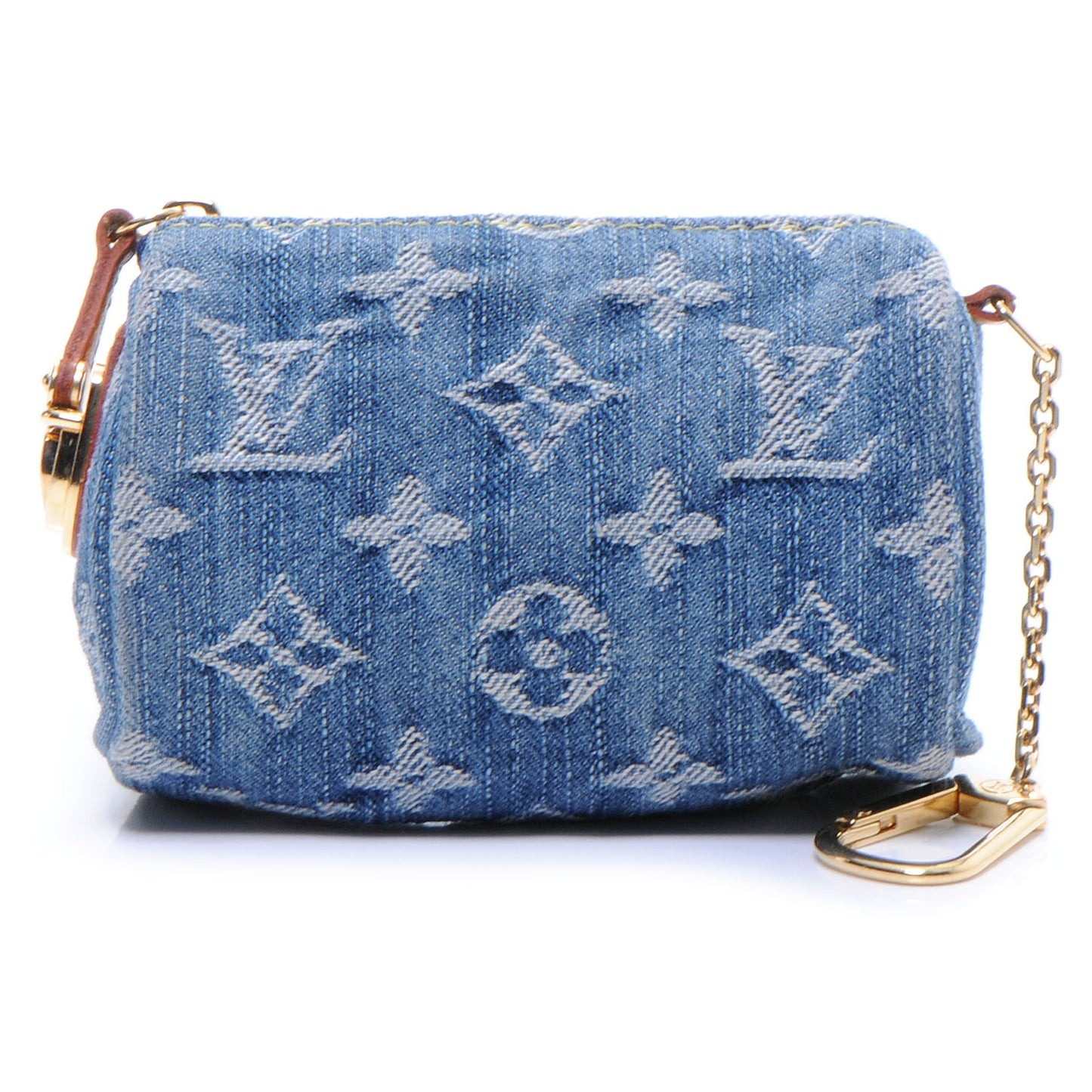 Monogram Denim Pochette Speedy PM Key Holder Blue
