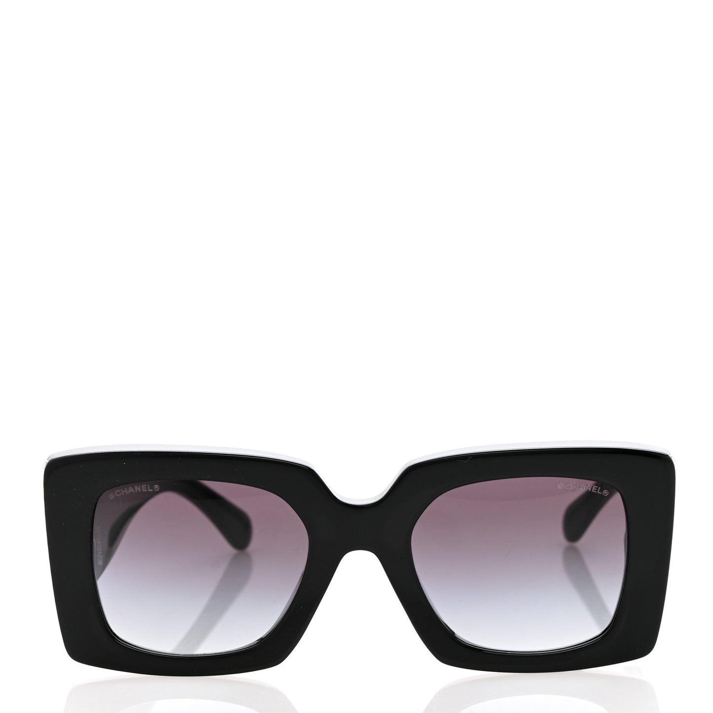 Acetate Pearl Rectangle Sunglasses 5480-H-A Black