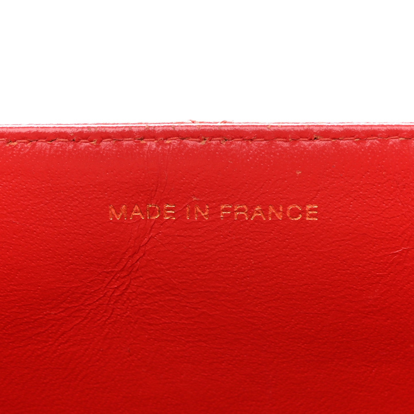 Caviar Stitched Flap Shoulder Bag Red
