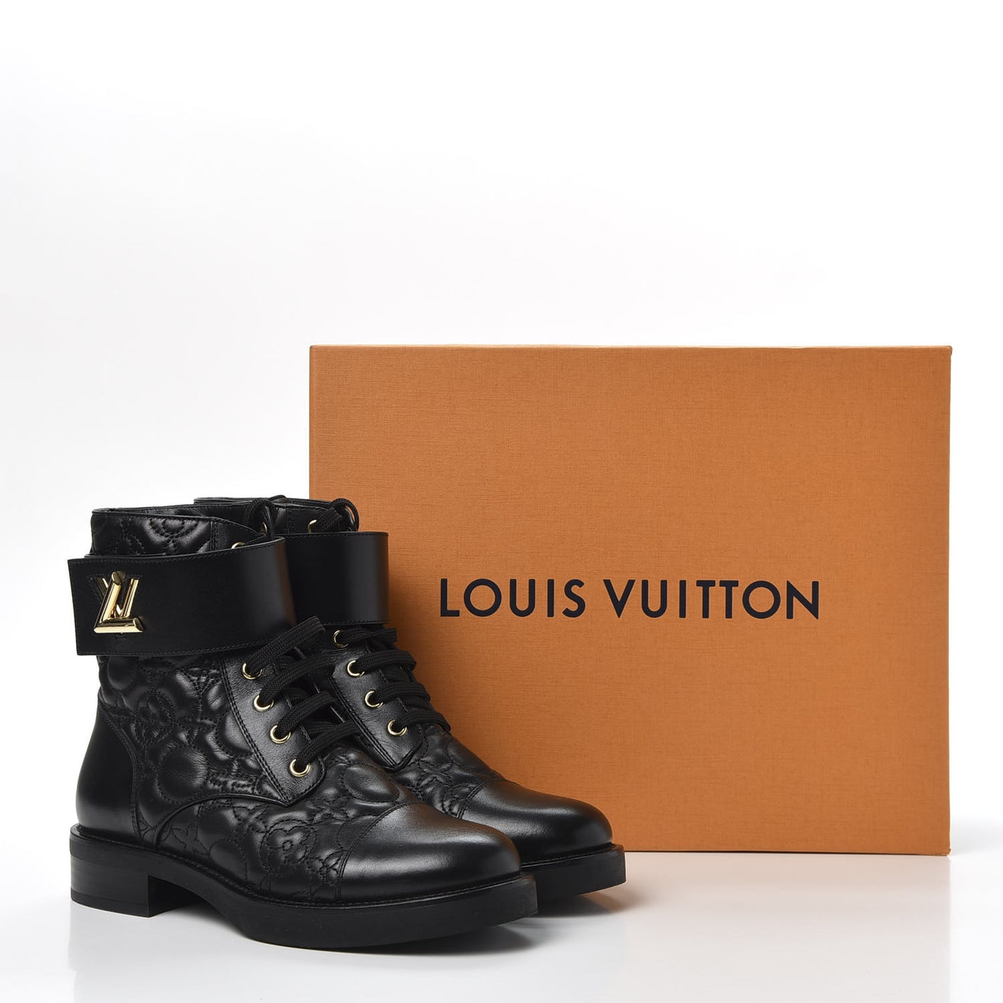 Calfskin Embossed Wonderland Ranger Boots 36.5 Black