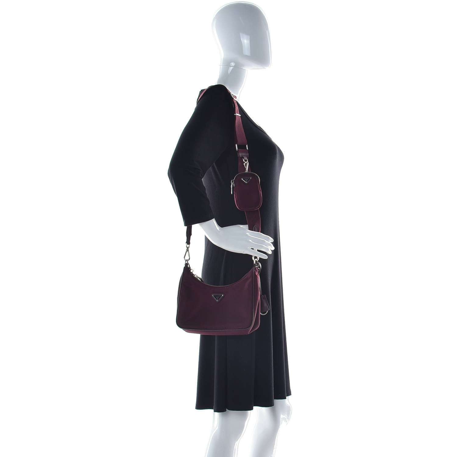 Prada Tessuto Nylon Re-Edition 2005 Shoulder Bag Granato 2 of 14