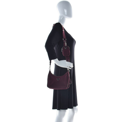 Prada Tessuto Nylon Re-Edition 2005 Shoulder Bag Granato 2 of 14