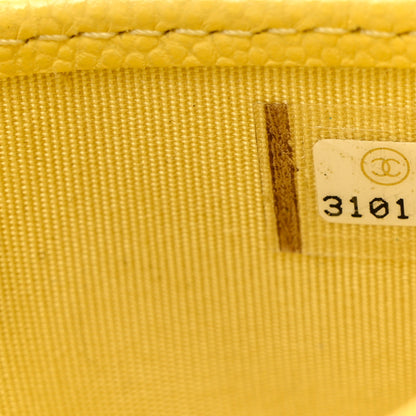 Chanel Caviar Quilted Card Holder Yellow 8 of 9