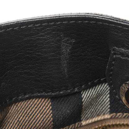 Burberry Grainy Calfskin House Check Small Banner Tote Black 13 of 15
