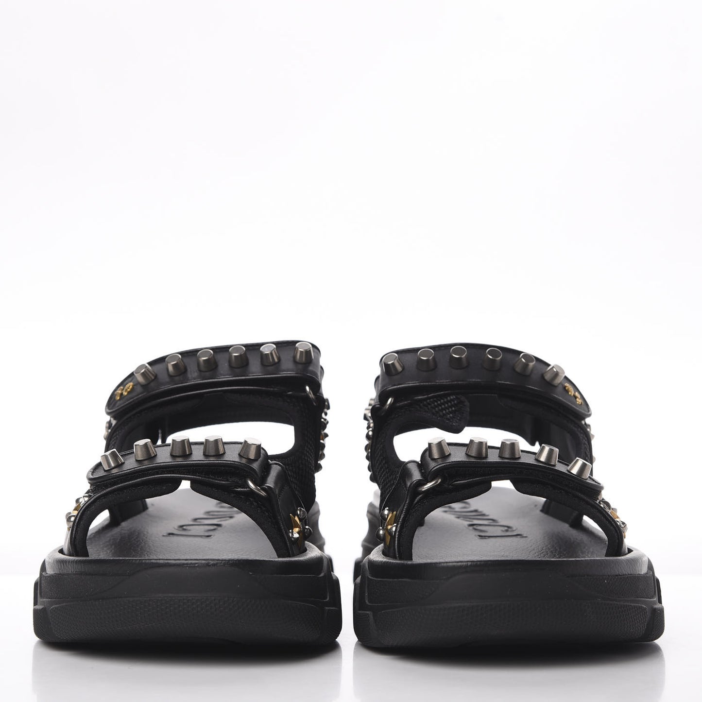 Nappa Mesh Studded Mens Aguru Sandals 11 Black
