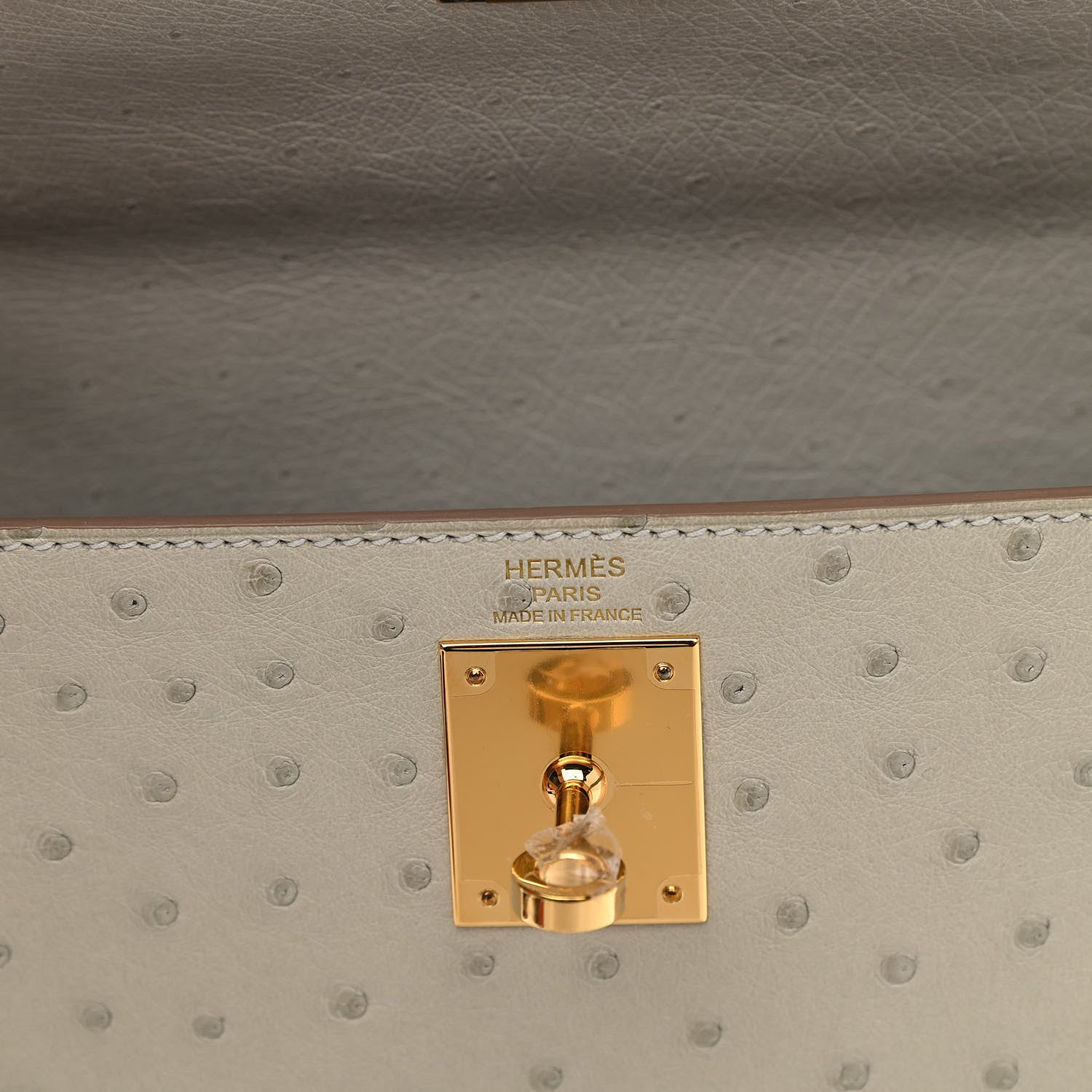 Hermes Ostrich Kelly Sellier 28 Gris Perle 6 of 11