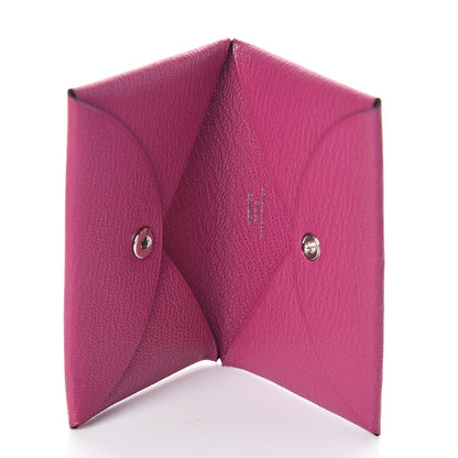 Hermes Chevre Mysore Calvi Card Case Rose Pourpre 5 of 8