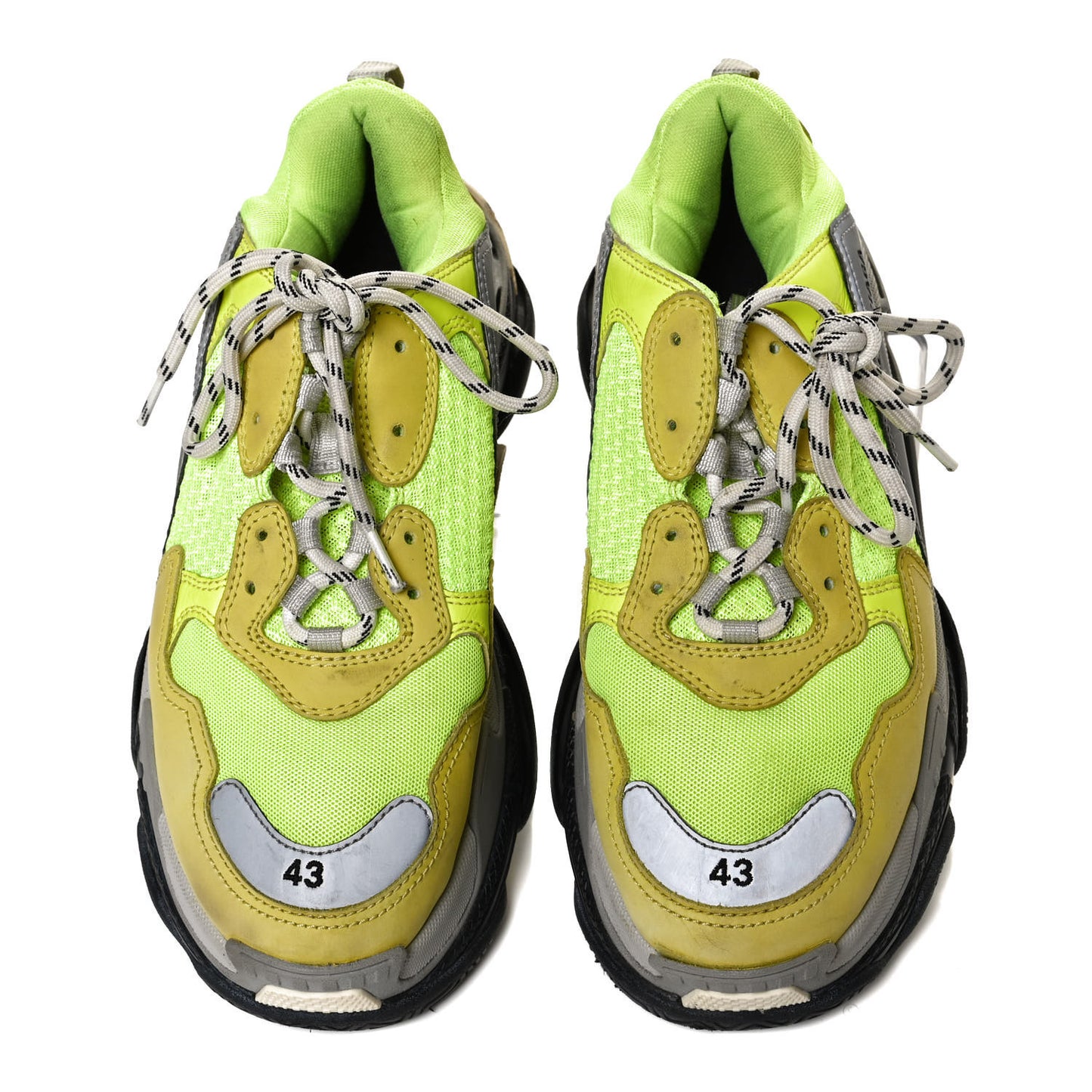 Mesh Nubuck Mens Triple S Sneakers 43 Jaune Fluo