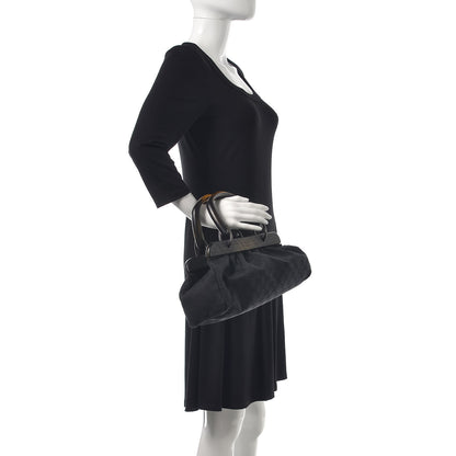 Gucci Monogram Wood Handle Frame Doctor Bag Black 2 of 9