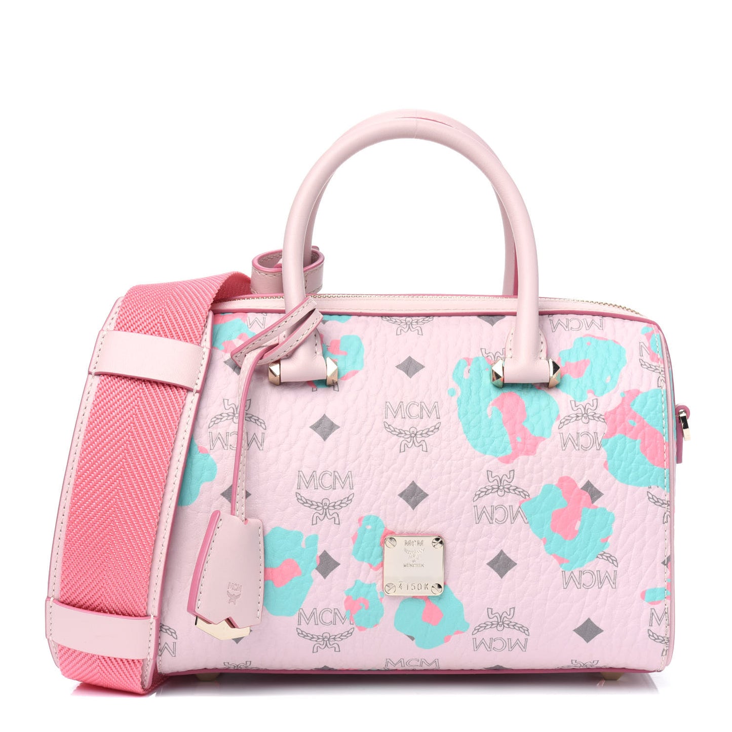 Visetos Floral Leopard Essential Boston Bag Pink