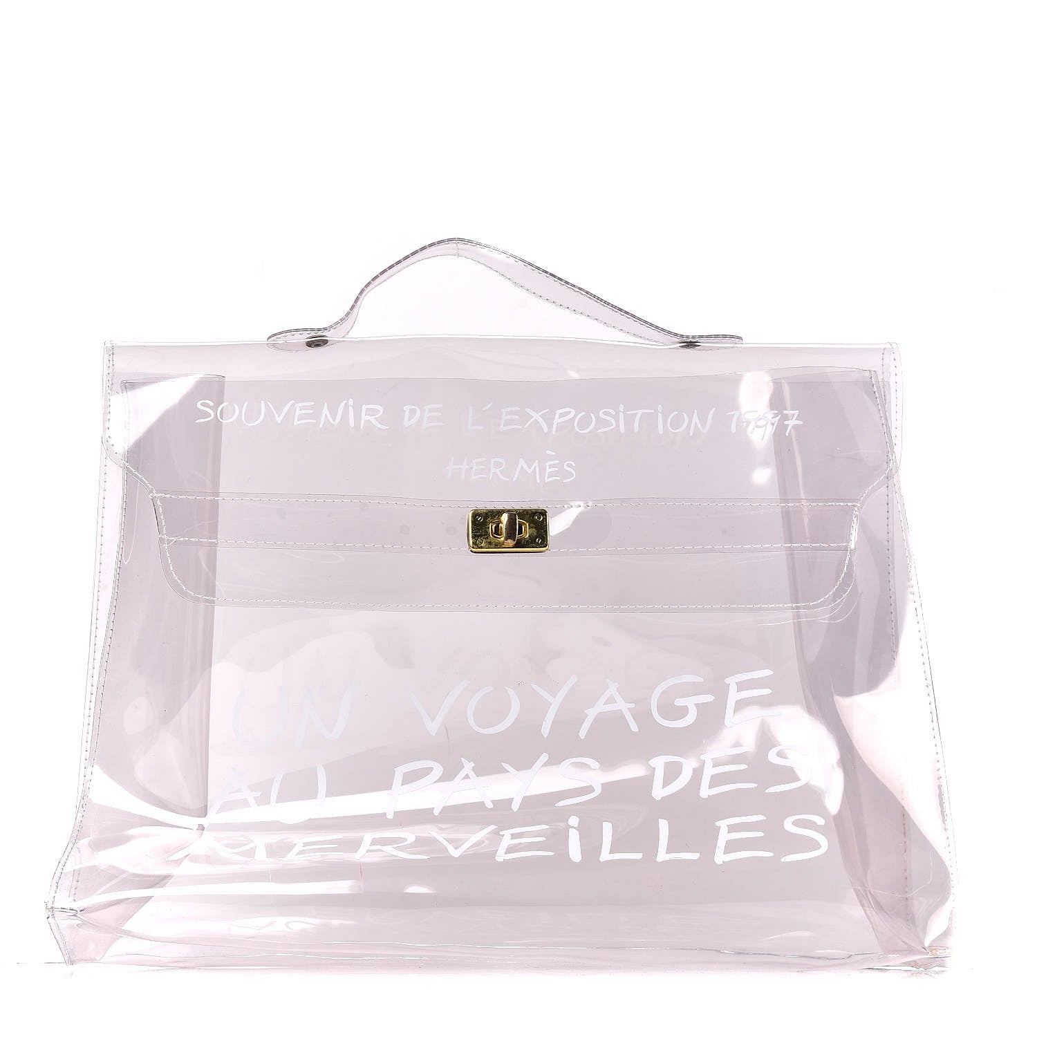 Hermes Vinyl Souvenir De L'Exposition Kelly Transparent 1 of 8