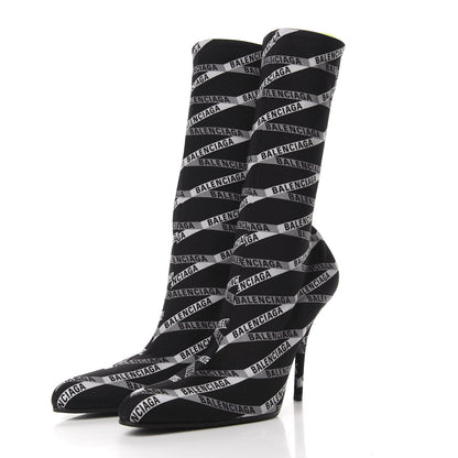 Balenciaga Spandex Losange Monogram 110mm Booties 38.5 Gris Black 3 of 8