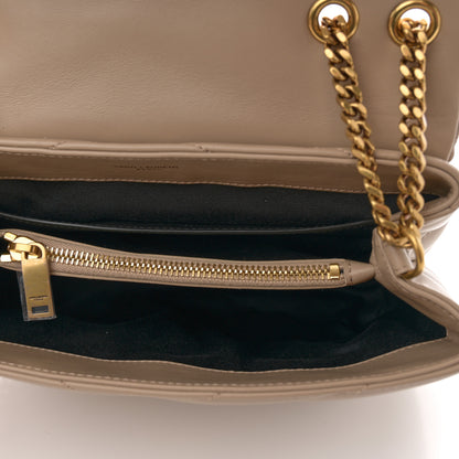 Saint Laurent Calfskin Y Quilted Monogram Small Loulou Chain Satchel Dark Beige 13 of 14