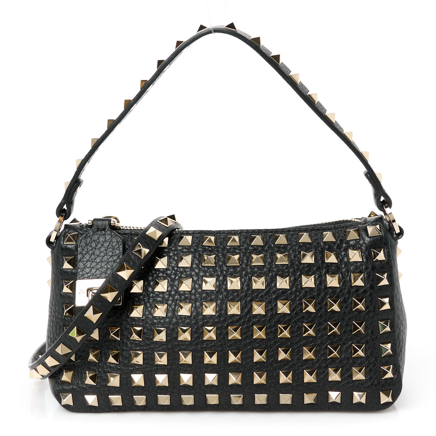Valentino Garavani Grained Calfskin Small Rockstud All Over Crossbody Bag Black 1 of 10