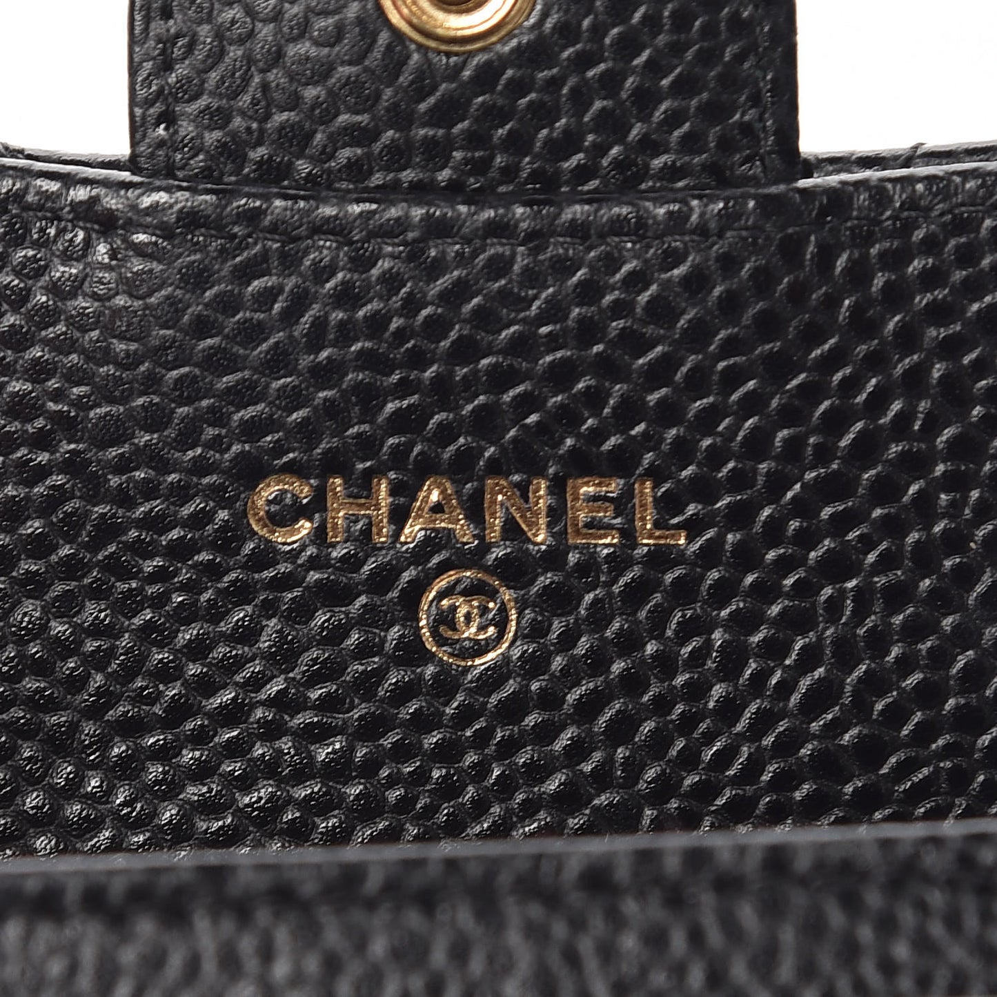 Caviar Quilted Flap Card Holder Black