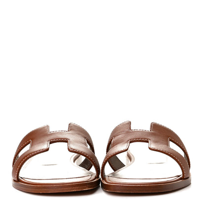 Hermes Box Calfskin Oran Sandals 36 Gold 2 of 6